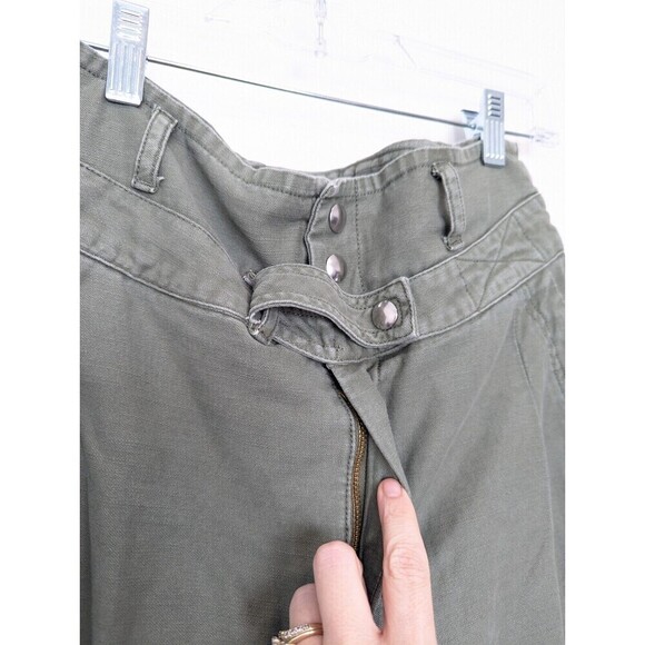 Frame Green Pants Womens Size 30 High Rise Cropped Trousers - Picture 7 of 14